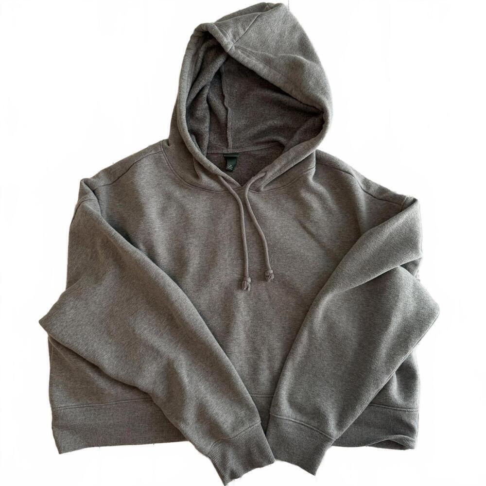 Pre-Owned Wild Fable Grey Cropped Hoodie Size XL